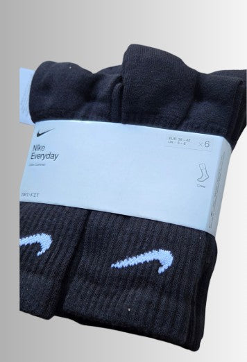Nike sportsokken zwart set van 6paar - kleur zwart - maat 38-42