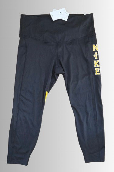 Nike Dri-FIT One Leggings - colour black / yellow - Size XL Plus Size (1X)