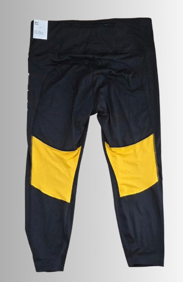 Nike Dri-FIT One Leggings - colour black / yellow - Size XL Plus Size (1X)