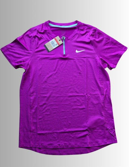 Nike court dri-fit men tennis / padel shirt - kleur paars - maat L
