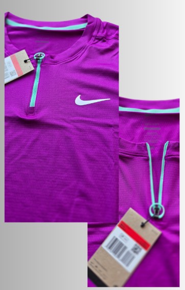 Nike court dri-fit men tennis / padel shirt - kleur paars - maat L