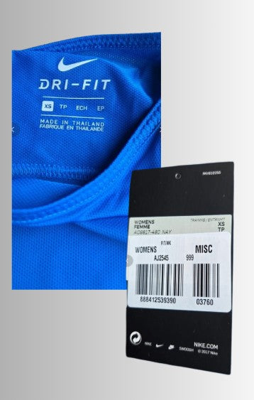 Nike dry-fit tank-top dames - kleur blauw - maat XS