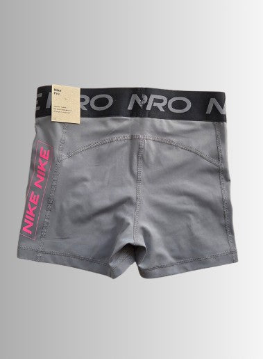 Nike Pro Women korte legging - kleur grijs met roze accenten - maat S