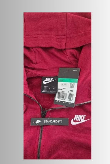 Nike Sportswear Club Full‑Zip Hoodie - Standard Fit - kleur rood - maat XL