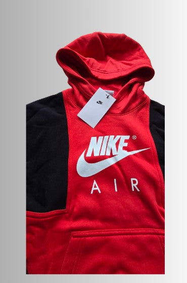 Nike jongens (unisex) hoodie - kleur rood/zwart - maat kids M 137-147cm