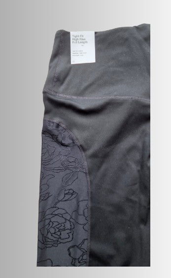 Nike dames sportlegging - zwart met bloempatroon borduring - maat M
