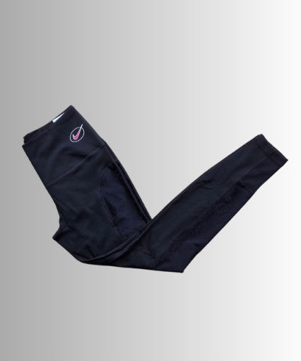 Nike dames sportlegging - zwart met bloempatroon borduring - maat M