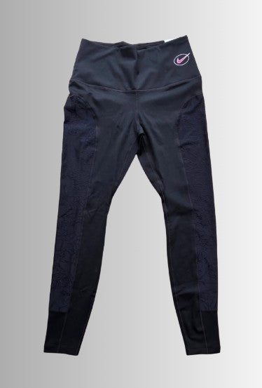 Nike dames sportlegging - zwart met bloempatroon borduring - maat M
