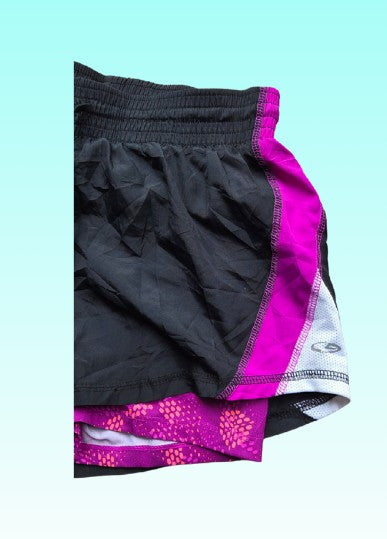 Grade-A: Champion dames hardloop short - kleur zwart/paars - maat M - VINTAGE