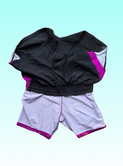 Grade-A: Champion dames hardloop short - kleur zwart/paars - maat M - VINTAGE