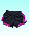 Grade-A: Champion dames hardloop short - kleur zwart/paars - maat M - VINTAGE
