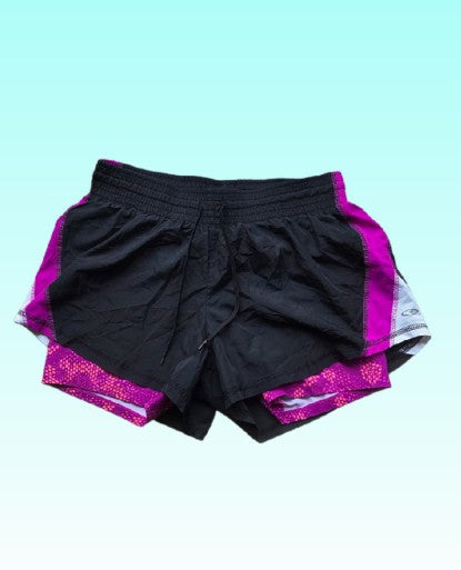 Grade-A: Champion dames hardloop short - kleur zwart/paars - maat M - VINTAGE