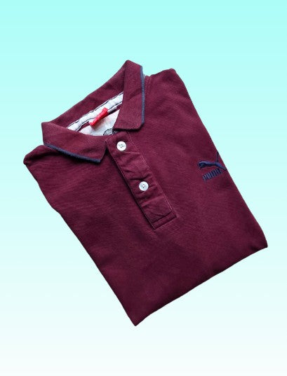 Grade-A: Poloshirt Puma - Wijnrood/paars - maat L