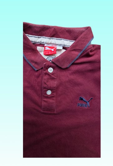 Grade-A: Poloshirt Puma - Wijnrood/paars - maat L