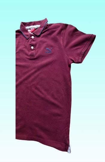 Grade-A: Poloshirt Puma - Wijnrood/paars - maat L