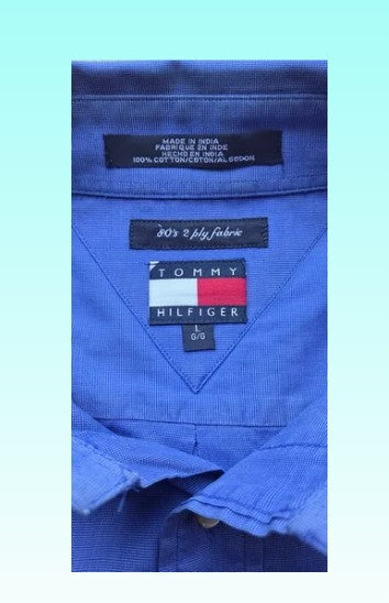 Grade-A Tommy Hilfiger overhemd - kleur blauw - maat L