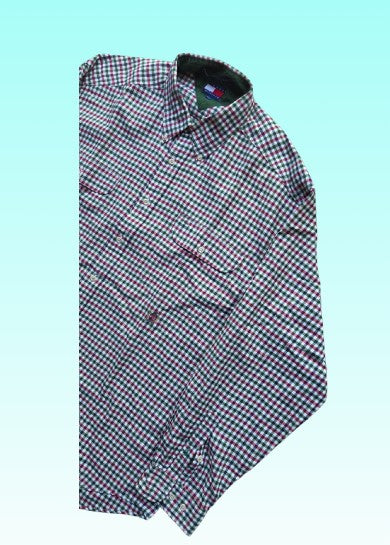 A-grade: Tommy Hilfiger overhemd - kleur blauw en wit geruit - maat M