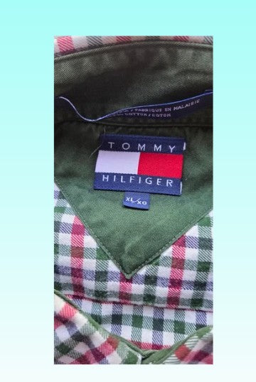 A-grade: Tommy Hilfiger overhemd - kleur blauw en wit geruit - maat M