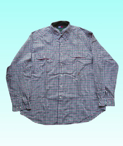 A-grade: Tommy Hilfiger overhemd - kleur blauw en wit geruit - maat M