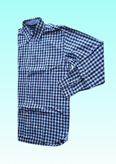 A-grade: Tommy Hilfiger overhemd - kleur blauw en wit geruit - maat M
