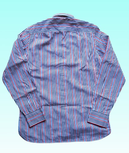 A-grade: Tommy Hilfiger overhemd - kleur blauw, rood, wit gestreept - maat S