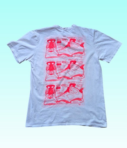 A-grade: Jordan t-shirt - kleur wit / fel rood - maat M