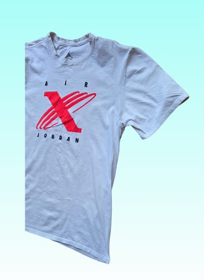 A-grade: Jordan t-shirt - kleur wit / fel rood - maat M