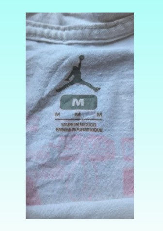 A-grade: Jordan t-shirt - kleur wit / fel rood - maat M