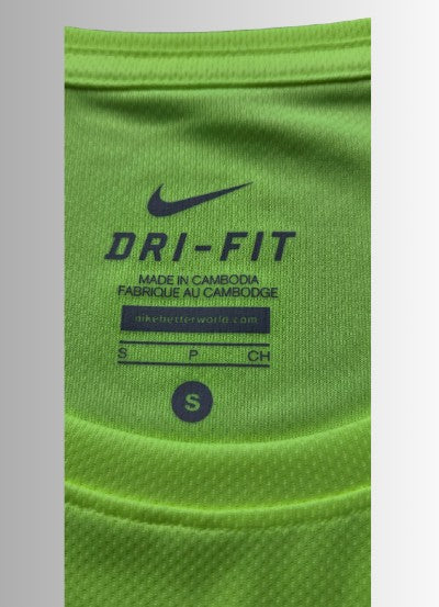 Nike dri-fit t-shirt met korte mouw - kleur geel - mt. S