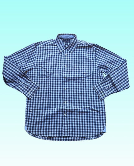 A-grade: Tommy Hilfiger overhemd - kleur blauw en wit geruit - maat M